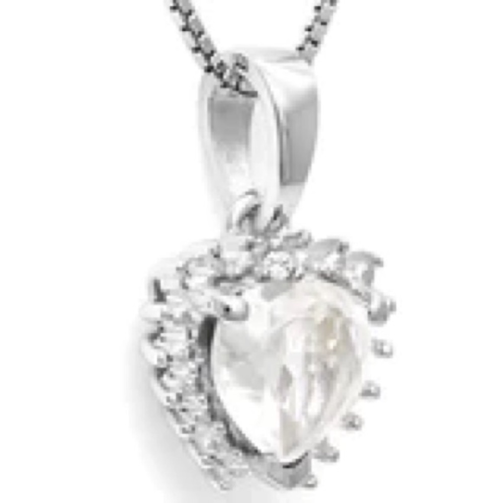 1.00 CT WHITE TOPAZ & DIAMOND